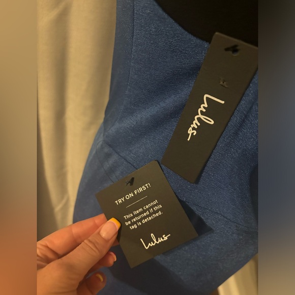 Lulus Dreamy Date Blue Surplice Midi Dress, NWT, XL - Picture 7 of 8